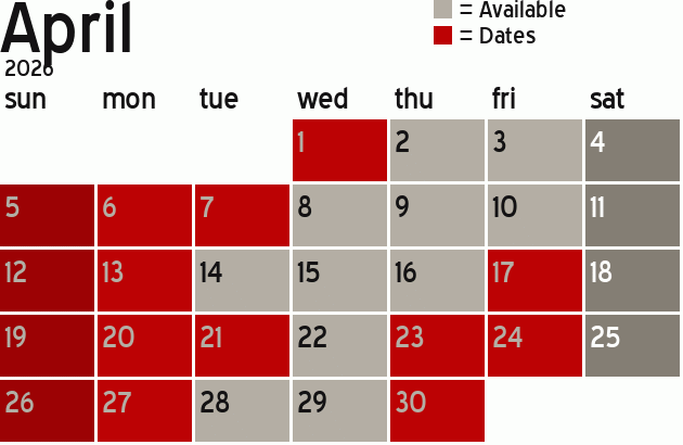 Missionary Dinner Calendar