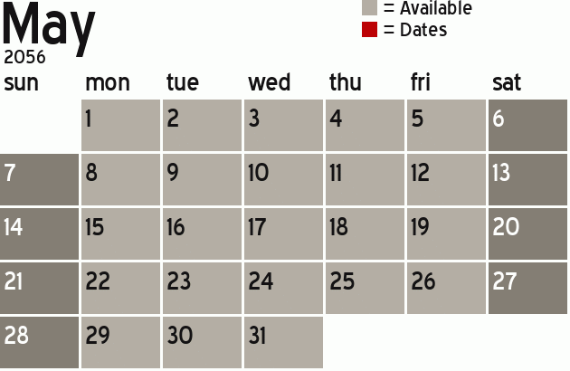 Missionary Dinner Calendar