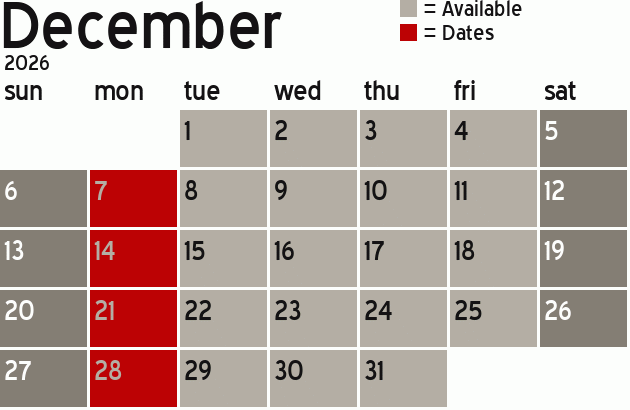 Missionary Dinner Calendar